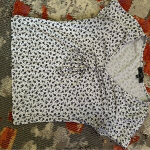 Vibe Black and White Floral Blouse